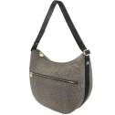 Borbonese Luna Medium Hobo Di Nylon Riciclato OP Naturale/Nero 934109I15 X11