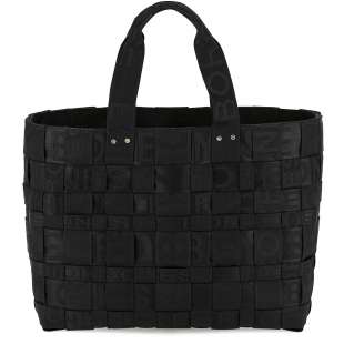 Borbonese Shopping Bag di Nylon Intrecciato Strapcycle Large Nero 924522H27100