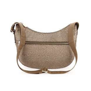Borbonese Luna Small con taschino in Nylon Riciclato Beige/Marrone 934107I15994