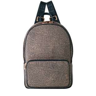 Borbonese Zaino Portrait Medium in Nylon Riciclato OP Naturale/Nero 933028I15 X11