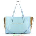 Borbonese Shopper Livre Large Topazio/OP Naturale 923351AR1Z78