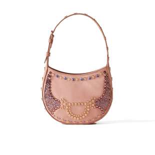 Borbonese Mini Hobo Bag 110 Swarovski Blush 923047AT3533