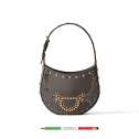 Borbonese Mini Hobo Bag 110 Swarovski Clay Grey 923047AT3Z54