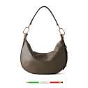 Borbonese Hobo Bag Oyster Small Clay Grey/OP Naturale 923737AR1Z76