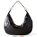 Borbonese Hobo Bag Oyster Large Nero/OP Naturale 923739I11X80