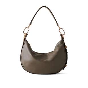 Borbonese Hobo Bag Oyster Small Clay Grey/OP Naturale 923737AR1Z76