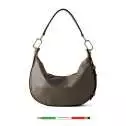 Borbonese Hobo Bag Oyster Small Clay Grey/OP Naturale 923737AR1Z76