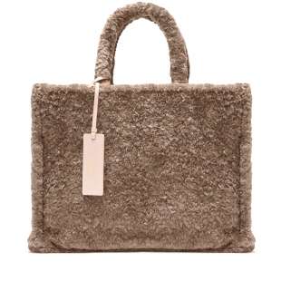 Coccinelle Never Without Bag Astrakan Medium Warm Taupe E1PHO180201 N59