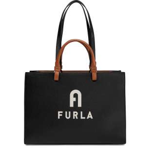 Furla Varsity Style Shopping L Nero/Perla e WB00725_BX1230_1057_E0500