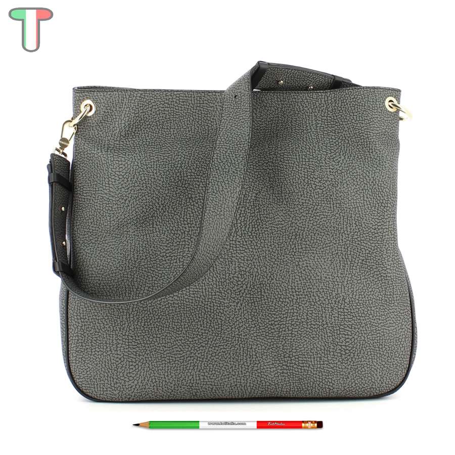 Borbonese Maxi Hobo Bag Graffiti Grigio 903963320148 hobo bag | TutITALIA