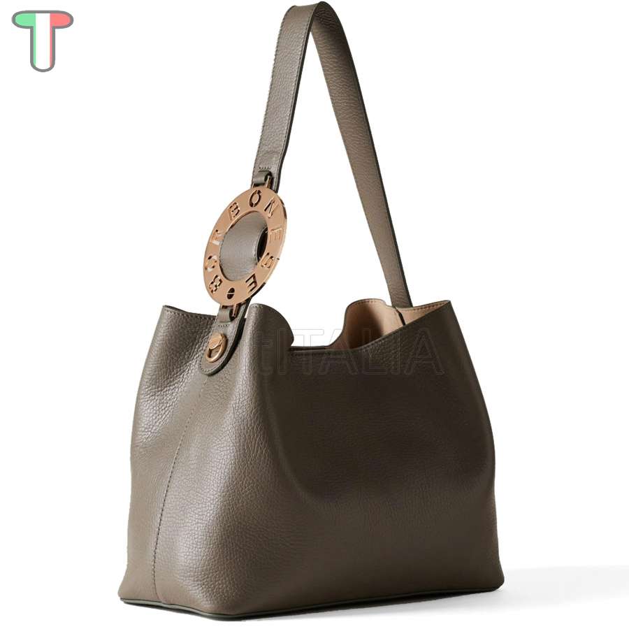 Borbonese Secchiello Small 011 Small Clay Grey 924096AR7Z54 shoulder bag TutITALIA