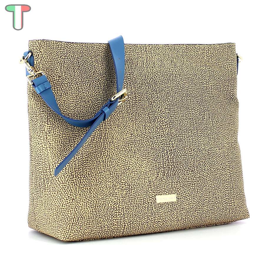 Borbonese borsa luna bag small in jet op azzurro - Stileo.it