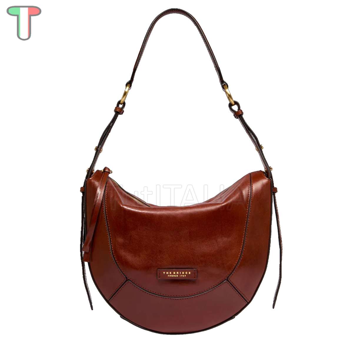 激レア　THE BRIDGE ドクターズバッグ　イタリアンレザー　真鍮フレーム The Bridge Fedora Marrone 14/Oro 04320401 14 shoulder bag | TutITALIA