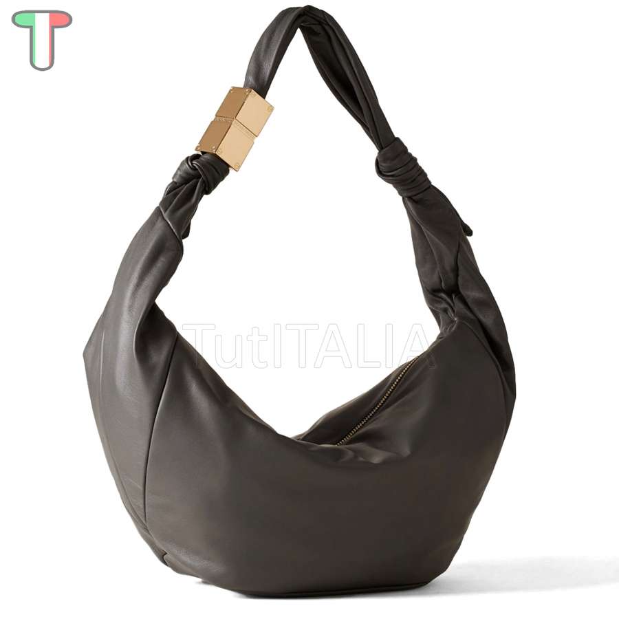 Borbonese Hobo Bag Domino Medium Clay Grey 924028F29Z54 hobo bag TutITALIA