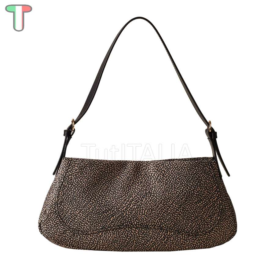 Borbonese Hobo Capri Medium OP Natural/Black 923402I15X11