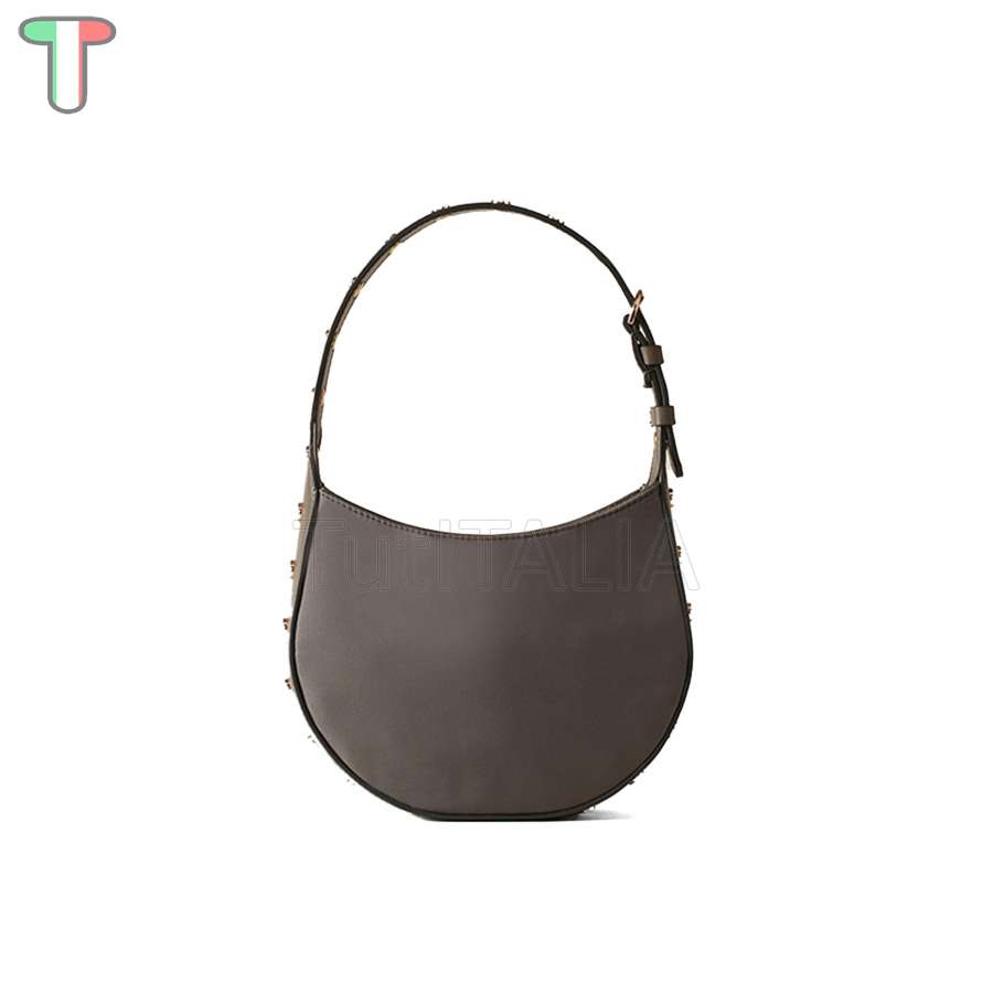 Borbonese Mini Hobo Bag 110 Swarovski Clay Grey 923047AT3Z54