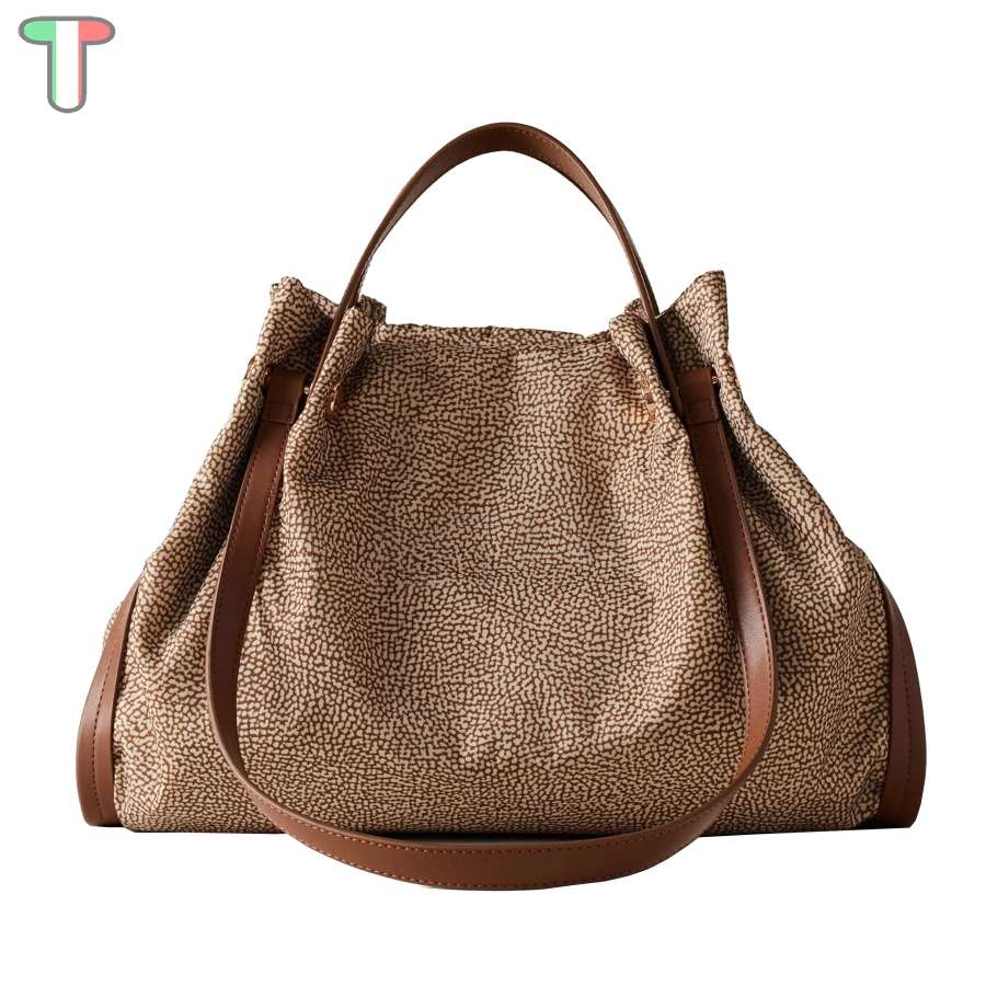 Borbonese Shopper New Orbit Large Beige/Marrone 924177AH1994