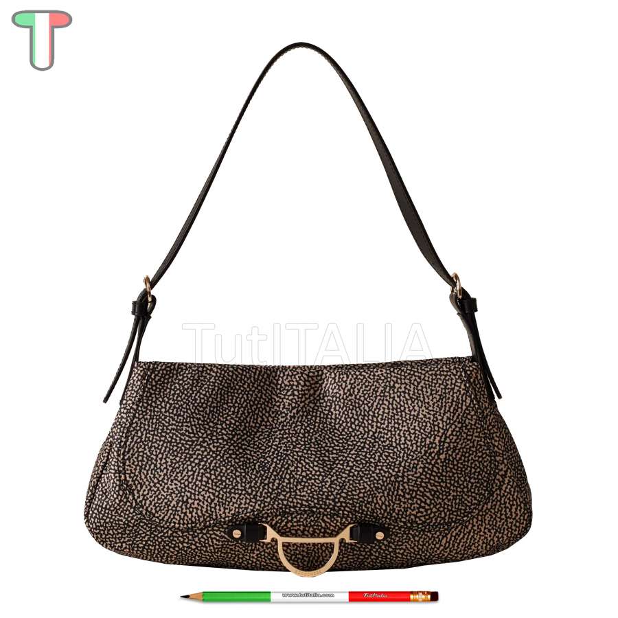 Borbonese Hobo Capri Medium OP Natural/Black 923402I15X11