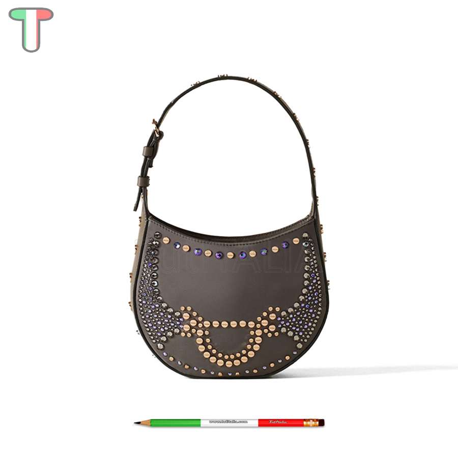 Borbonese Mini Hobo Bag 110 Swarovski Clay Grey 923047AT3Z54