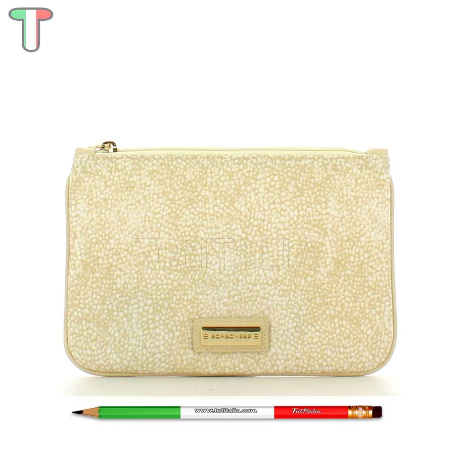 Borbonese Bustina Piatta Porta Documenti Beige 260431J48E72