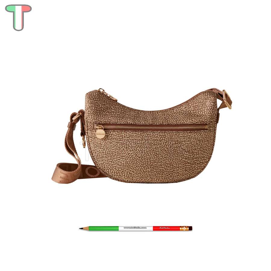 Borbonese Hobo Luna Mini Beige/Marrone 934137I15994