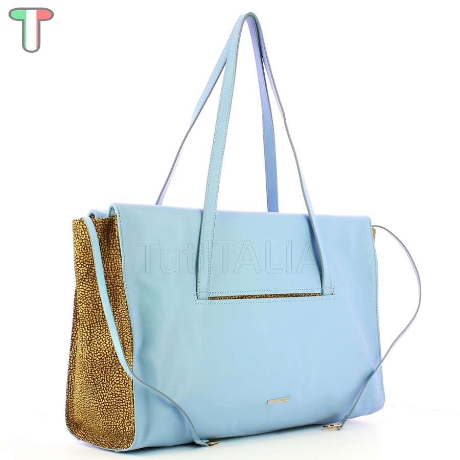 Borbonese Shopper Livre Large Topazio/OP Naturale 923351AR1Z78