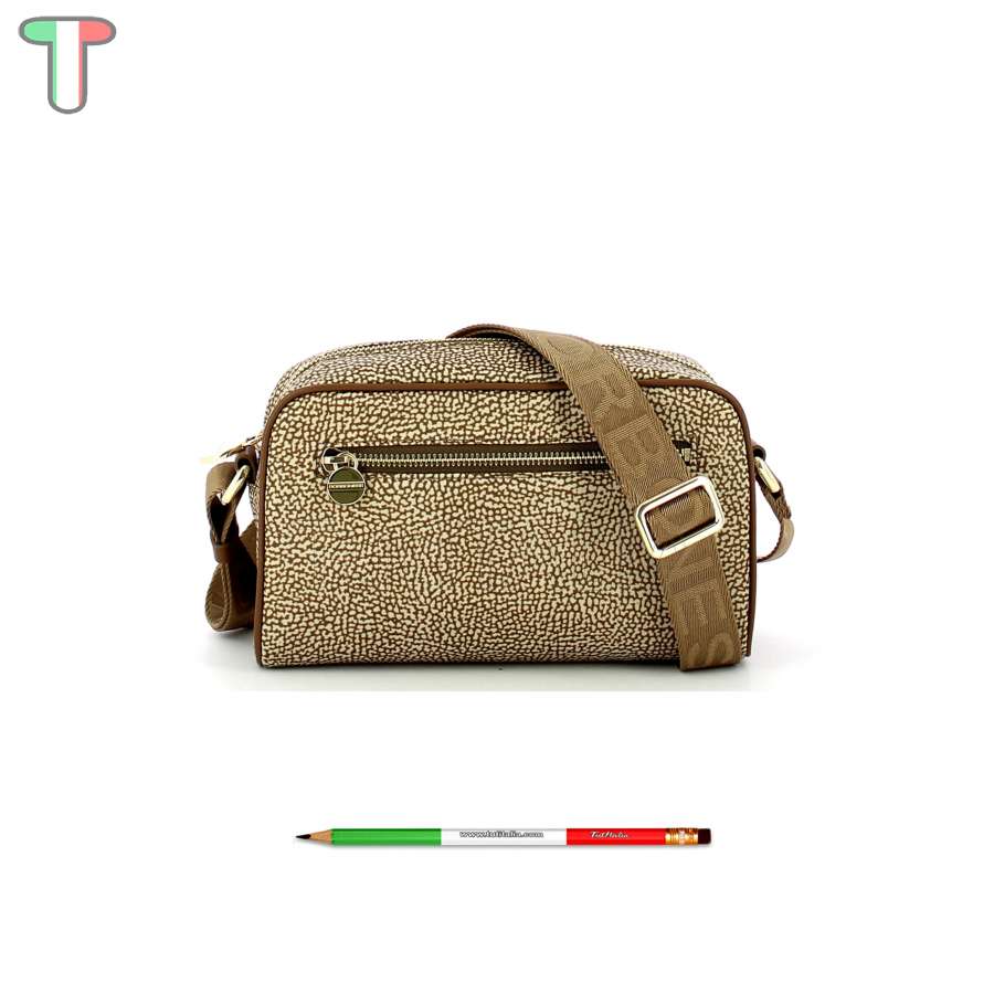 Borbonese Small Jet Camera Bag Beige/Marrone 934115I15994