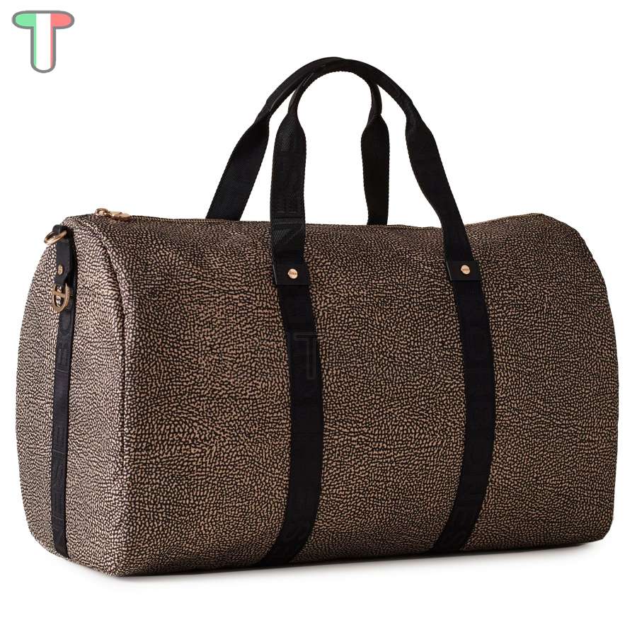 Borbonese Borsone Eco Line Medium OP Naturale/Nero 934132I15X11