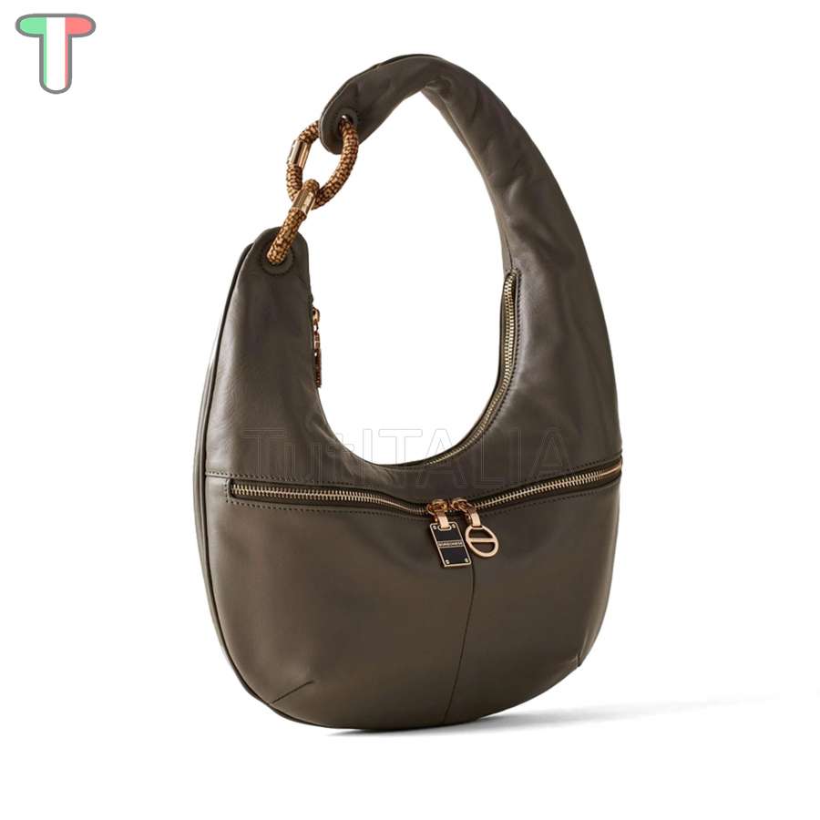 Borbonese Hobo Bag Infinite Medium Clay/Grey/OP Naturale 913941AR1Z76
