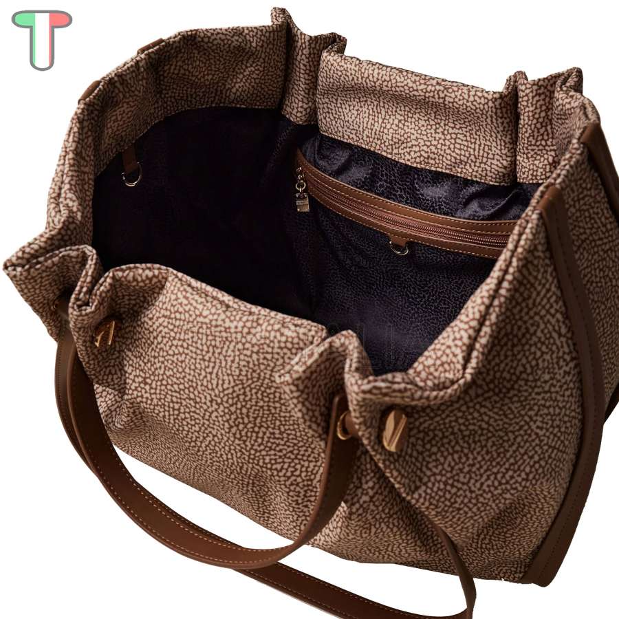 Borbonese Shopper New Orbit Large Beige/Marrone 924177AH1994