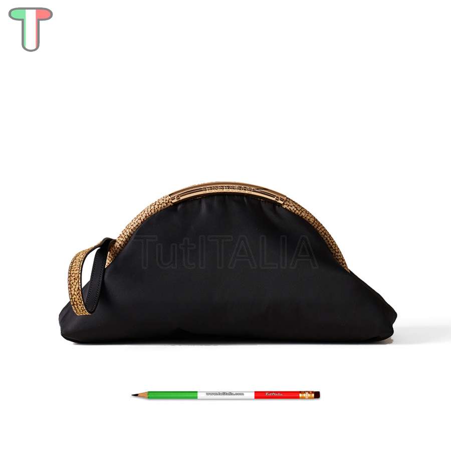 Borbonese Clutch Trésor Nero/OP Naturale 923867AQ3X80