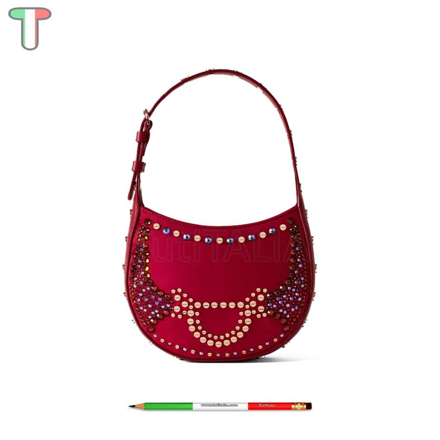 Borbonese Mini Hobo Bag 110 Swarovski Borgogna 923047AT3Z59