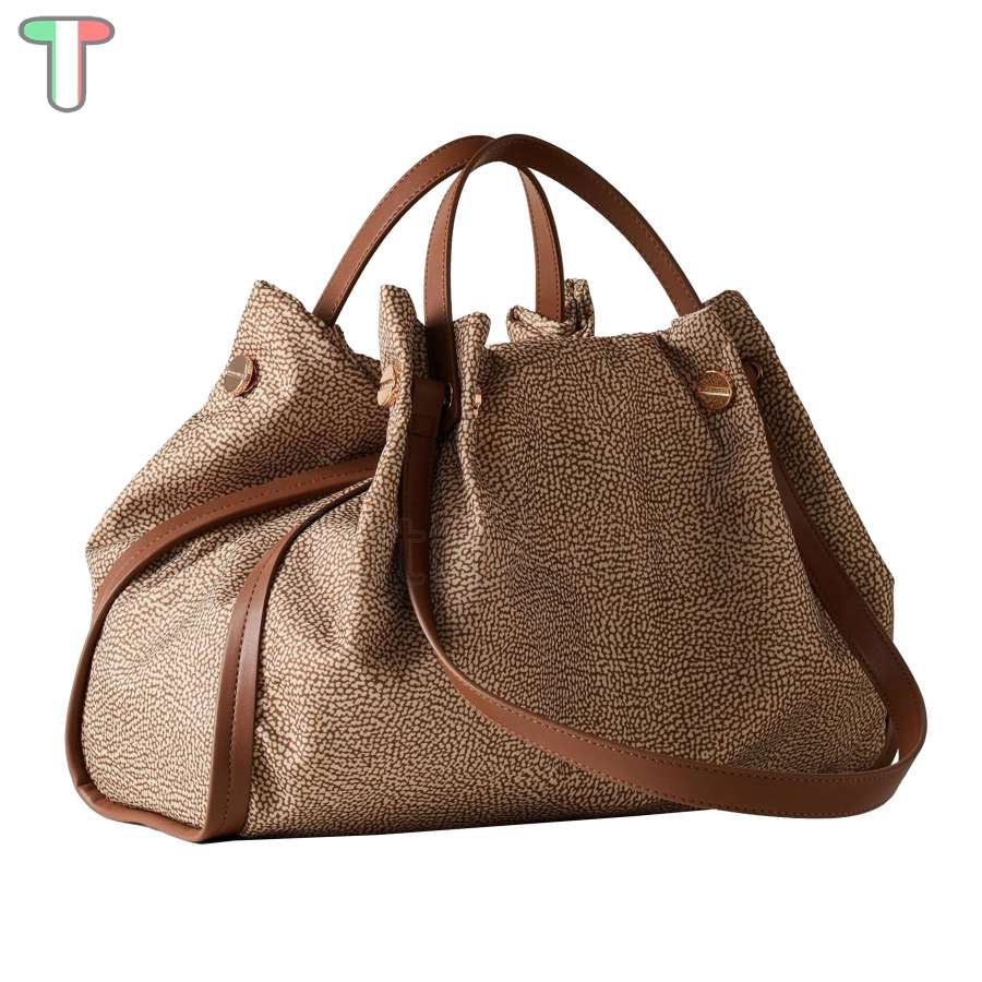 Borbonese Shopper New Orbit Large Beige/Marrone 924177AH1994