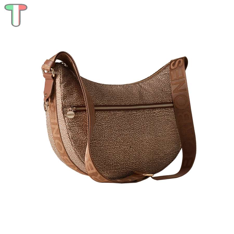 Borbonese Luna Bag Medium Beige/Marrone 934108I15994